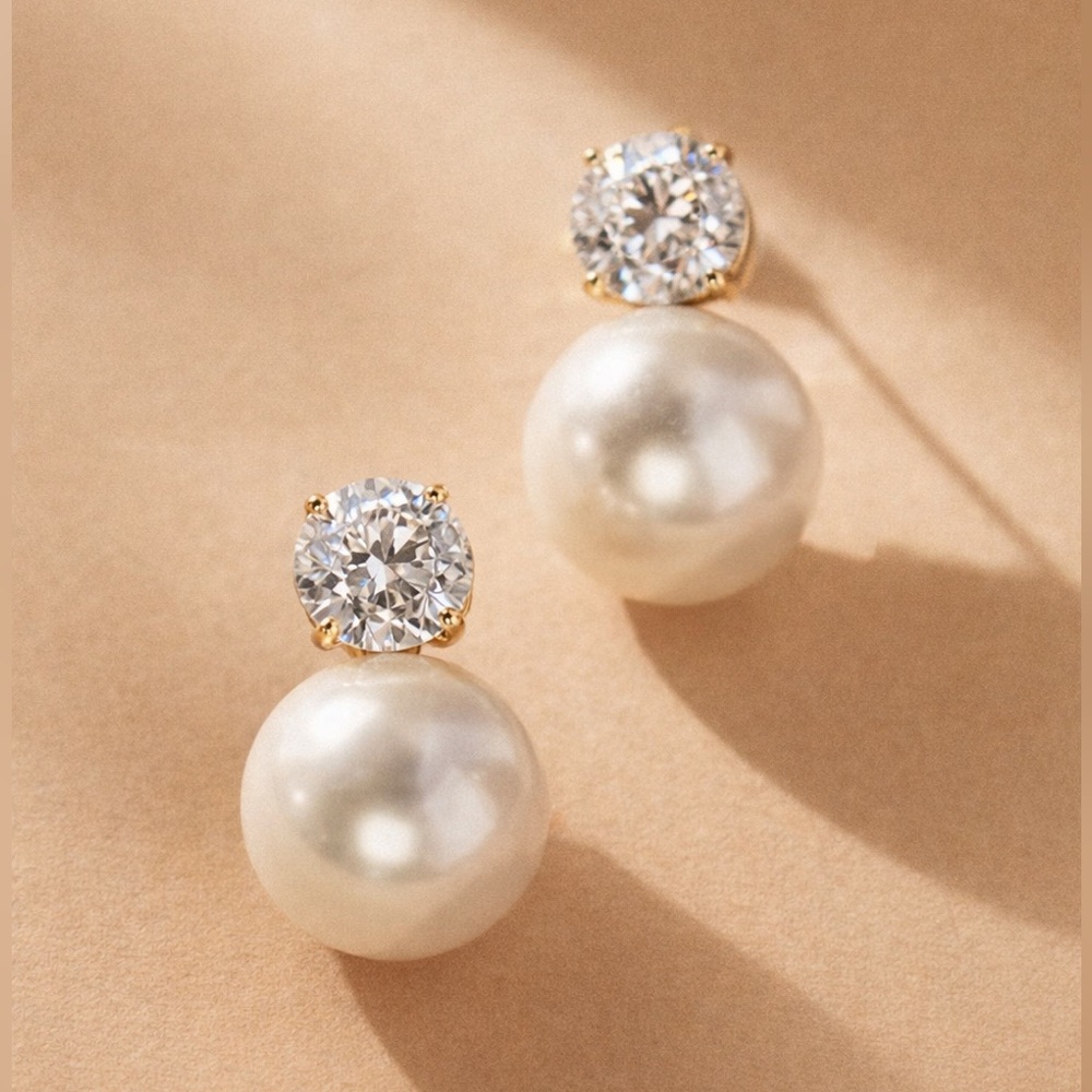 Crystal Pearl Drop Earrings